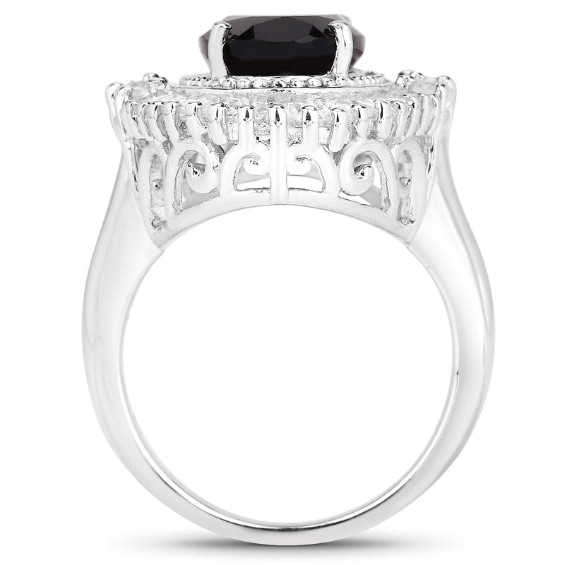 Bids.com 8.12 Carat Genuine Smoky Quartz and White Topaz .925 Sterling Silver Ring Rings White Smoke size 6.00,size 8.00,size 9.00,size 7.00,size 5.00