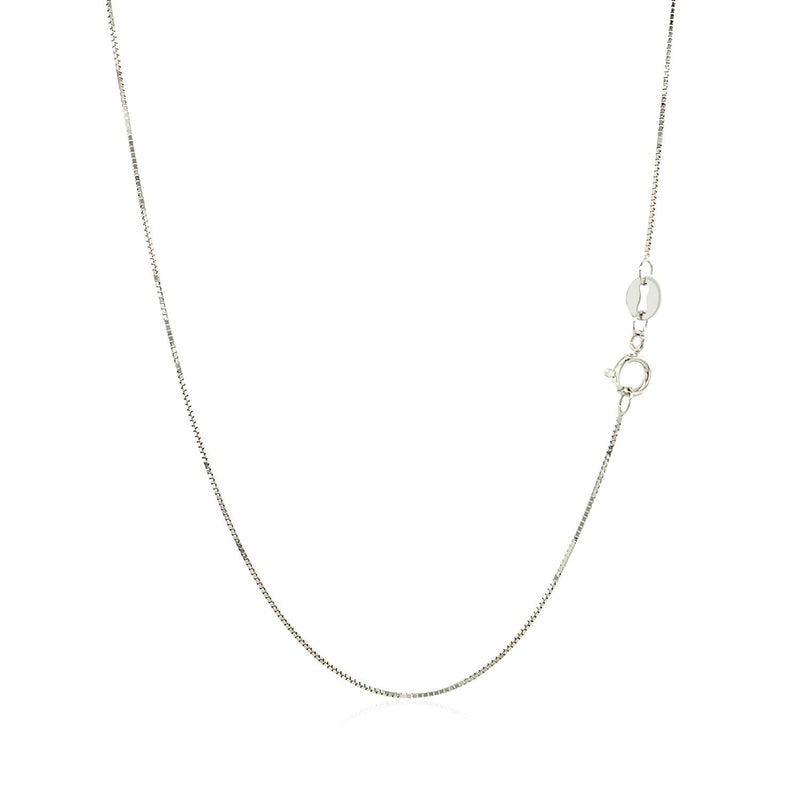 Bids.com 10k White Gold Classic Box Chain 0.6mm Necklaces White Smoke 16 / White Gold,18 / White Gold,20 / White Gold,24 / White Gold,One / White Gold