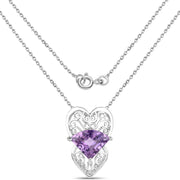 Bids.com 5.80 Carat Genuine Amethyst .925 Sterling Silver Pendant Pendants White Smoke
