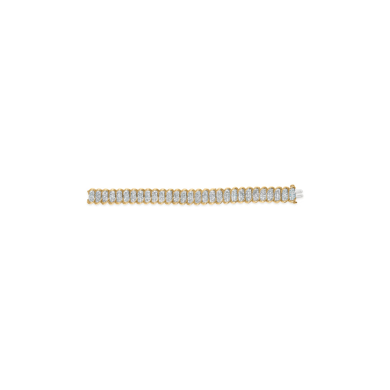 Bids.com 10K Yellow Gold 4.00 Cttw Pave Diamond Classic Link 7" Bracelet (I-J Color, I2-I3 Clarity) Bracelets Gray Yellow.Gold / 4