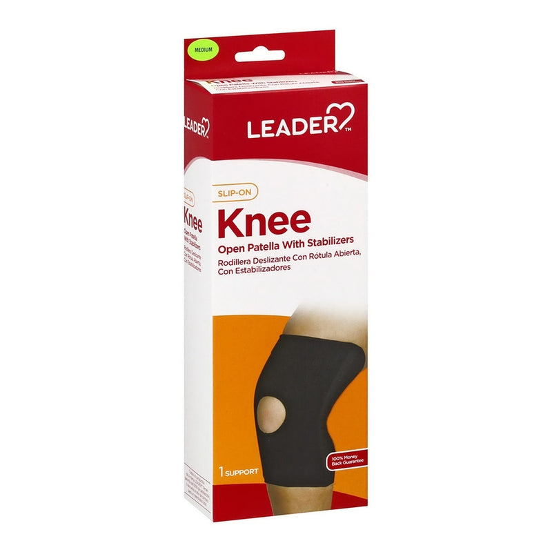 Leader Leader(Tm)Knee Open Patella W/Stabilizers Slip On Black Small/Medium 1Ct Knee Support Misty Rose