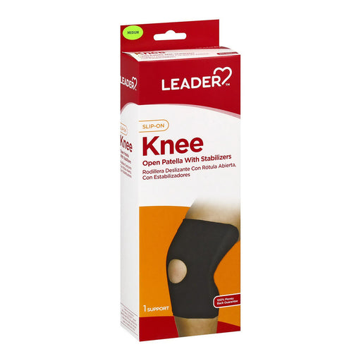 Leader Leader(Tm)Knee Open Patella W/Stabilizers Slip On Black Small/Medium 1Ct Knee Support Misty Rose