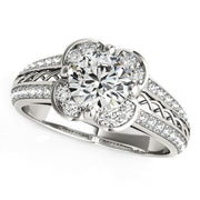 Bids.com Round Diamond Floral Motif Engagement Ring in 14k White Gold (1 3/8 cttw) Rings White Smoke 3 / White Gold,3.5 / White Gold,4 / White Gold,4.5 / White Gold,5 / White Gold,5.5 / White Gold,6 / White Gold,6.5 / White Gold,7 / White Gold,7.5 / White Gold,8 / White Gold,8.5 / White Gold,9 / White Gold