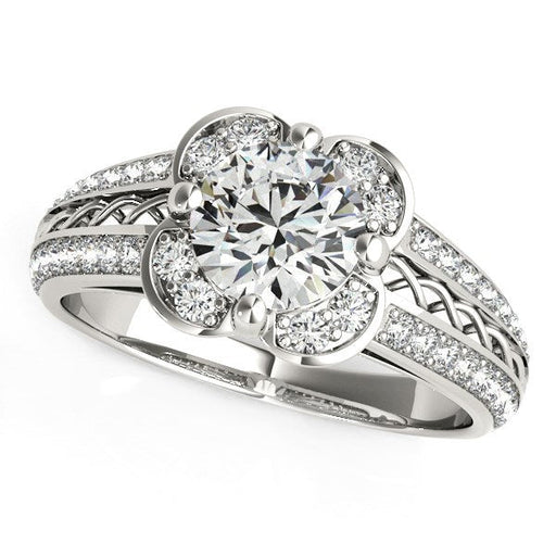 Bids.com Round Diamond Floral Motif Engagement Ring in 14k White Gold (1 3/8 cttw) Rings White Smoke 3 / White Gold,3.5 / White Gold,4 / White Gold,4.5 / White Gold,5 / White Gold,5.5 / White Gold,6 / White Gold,6.5 / White Gold,7 / White Gold,7.5 / White Gold,8 / White Gold,8.5 / White Gold,9 / White Gold