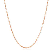 Bids.com 18k Rose Gold Round Oval Link Chain 1.5mm Necklaces White Smoke 16 / Rose Gold,18 / Rose Gold
