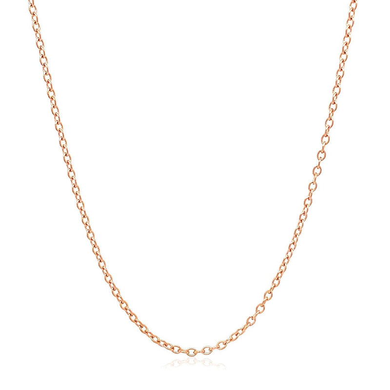 Bids.com 18k Rose Gold Round Oval Link Chain 1.5mm Necklaces White Smoke 16 / Rose Gold,18 / Rose Gold