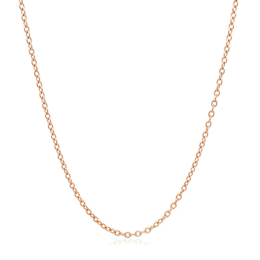 Bids.com 18k Rose Gold Round Oval Link Chain 1.5mm Necklaces White Smoke 16 / Rose Gold,18 / Rose Gold