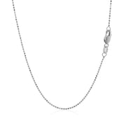 Bids.com 14k White Gold Diamond Cut Bead Chain 1.0mm Necklaces White Smoke 16 / White Gold,18 / White Gold,20 / White Gold