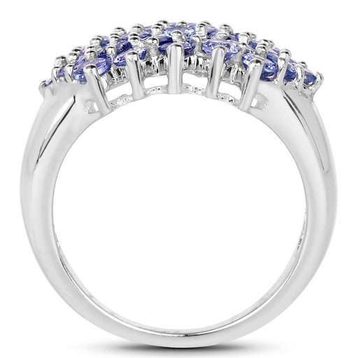 Bids.com 2.03 Carat Genuine Tanzanite .925 Sterling Silver Ring Rings White Smoke size 6.50,size 7.50,size 6.00,size 7.00,size 8.00,size 9.00,size 5.00