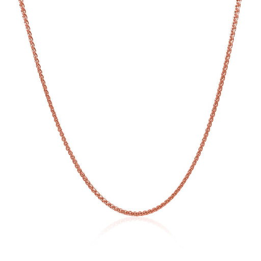 Bids.com 14k Rose Gold Diamond Cut Round Wheat Chain 1.1mm Necklaces White Smoke 16 / Rose Gold,18 / Rose Gold,20 / Rose Gold