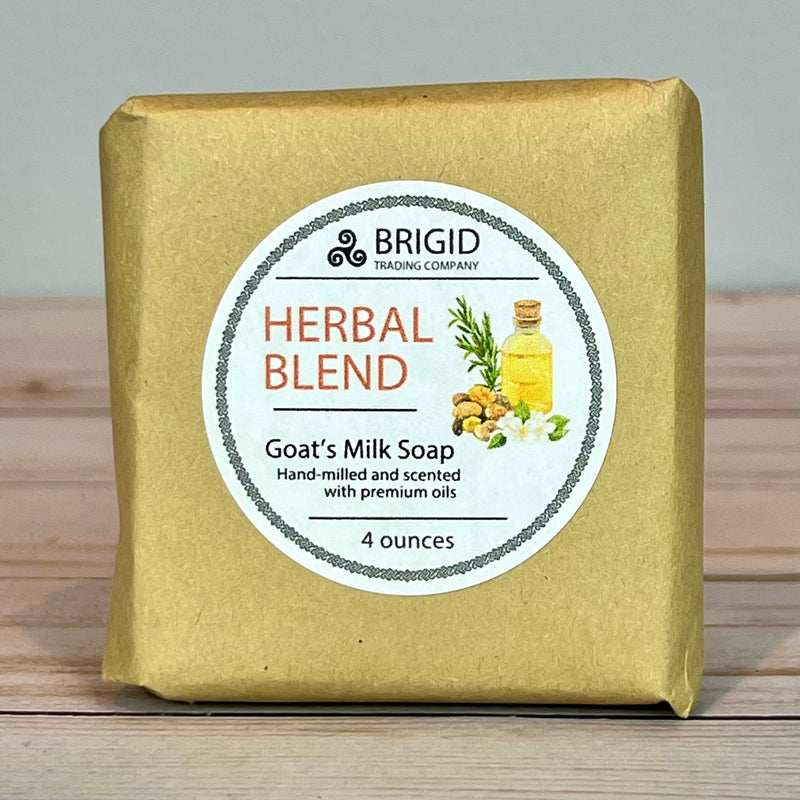 Brigid Trading Company Natural Goat Milk Soap Natural Soap Dark Khaki Herbal Blend - Frankincense, Rosemary & Myrtle (Goat Milk)