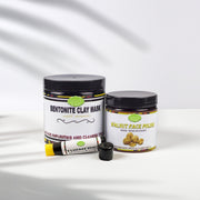 Lulu’s Holistics Detox & Glow Skin Trio – Clay Mask, Face Polish & Lip Balm skincare bundle Lavender