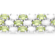 Bids.com 19.73 Carat Genuine Opal and Peridot .925 Sterling Silver Bracelet Bracelets White Smoke size 7.50,size 6.50,size 7.00,size 7.25,size 7.75
