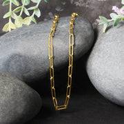 Bids.com 14K Yellow Gold Wide Paperclip Chain (3.3mm) Necklaces Black 16.25 / Yellow Gold,18 / Yellow Gold,20 / Yellow Gold,24 / Yellow Gold
