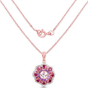 Bids.com 14K Rose Gold Plated 2.30 Carat Genuine Morganite, Rhodolite and Amethyst .925 Sterling Silver Pendant Pendants White Smoke