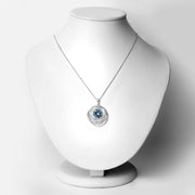 Bids.com 8.75 Carat Genuine Swiss Blue Topaz .925 Sterling Silver Pendant Pendants White Smoke