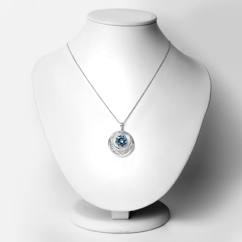 Bids.com 8.75 Carat Genuine Swiss Blue Topaz .925 Sterling Silver Pendant Pendants White Smoke