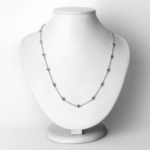 Bids.com 1.80 Carat Genuine Tanzanite .925 Sterling Silver Necklace Necklaces Lavender size 18.00