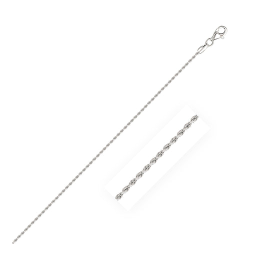 Bids.com 10k White Gold Solid Diamond Cut Rope Chain 1.5mm Necklaces White Smoke 16 / White Gold,18 / White Gold,20 / White Gold