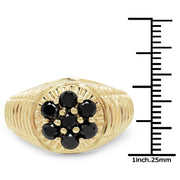 Bids.com 14K Yellow Gold Plated 1.40 Carat Genuine Black Diamond .925 Sterling Silver Ring Rings White Smoke size 9.00,size 9.50,size 10.00,size 6.00,size 7.00,size 8.00
