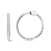 Bids.com 14K White Gold 5.00 Cttw Lab Grown Diamond Inside Out Hoop Earrings (F-G Color, VS1-VS2 Clarity) Earrings White Smoke White.Gold / 5