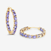 Bids.com 5.10 Carat Genuine Tanzanite .925 Sterling Silver Earrings Earrings White Smoke