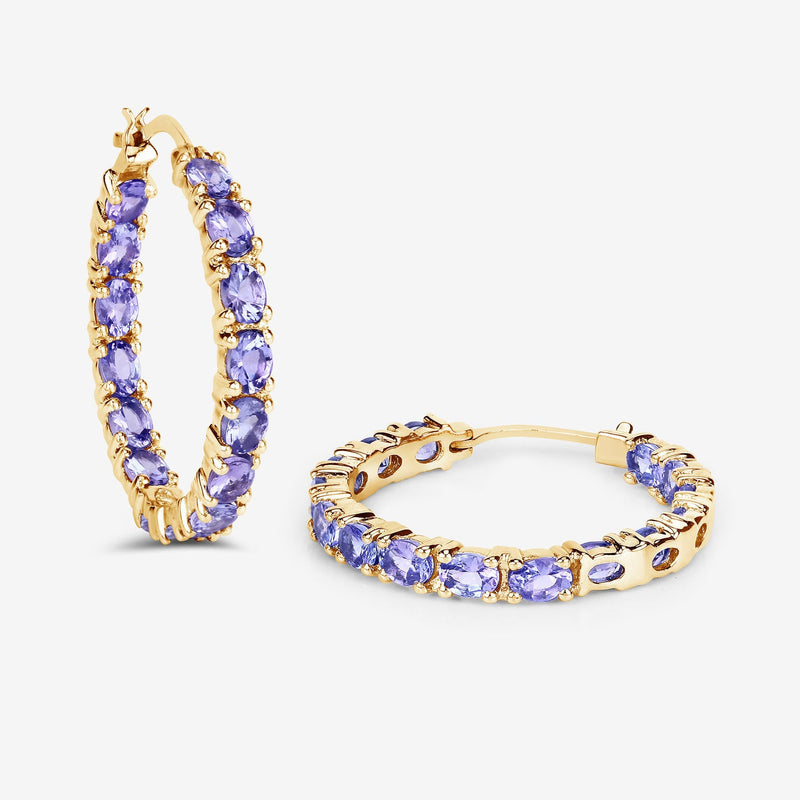 Bids.com 5.10 Carat Genuine Tanzanite .925 Sterling Silver Earrings Earrings White Smoke