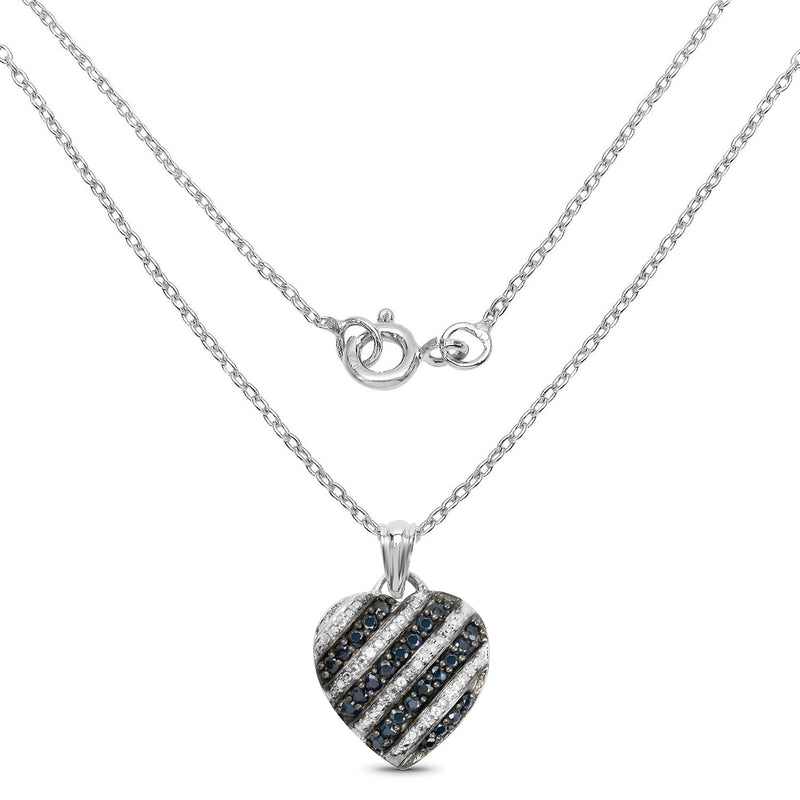 Bids.com 1.55 Carat Genuine Blue Sapphire and White Topaz .925 Sterling Silver Pendant Pendants White Smoke