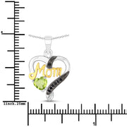 Bids.com 0.49 Carat Genuine Peridot and Black Spinel .925 Sterling Silver Pendant Pendants White Smoke size 18.00