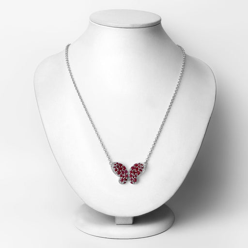 Bids.com 4.15 Carat Genuine Ruby and White Zircon .925 Sterling Silver Pendant Pendants Lavender