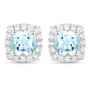 Bids.com 4.62 Carat Genuine Blue Topaz and White Topaz .925 Sterling Silver 3 Piece Jewelry Set (Ring, Earrings, and Pendant w/ Chain) Jewelry Sets White Smoke size 6.00,size 7.00,size 8.00,size 9.00,size 5.00,size 7.50