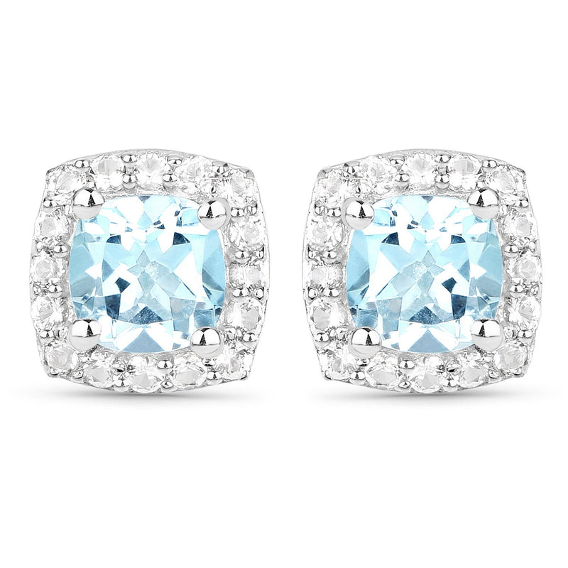 Bids.com 4.62 Carat Genuine Blue Topaz and White Topaz .925 Sterling Silver 3 Piece Jewelry Set (Ring, Earrings, and Pendant w/ Chain) Jewelry Sets White Smoke size 6.00,size 7.00,size 8.00,size 9.00,size 5.00,size 7.50
