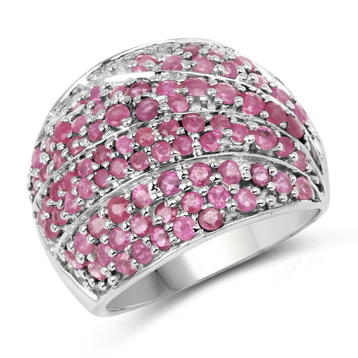 Bids.com 2.97 Carat Genuine Ruby .925 Sterling Silver Ring Rings White Smoke size 7.50,size 7.00,size 6.00,size 8.00,size 9.00,size 5.00,size 10.00