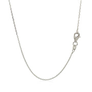Bids.com 18k White Gold Diamond Cut Cable Link Chain (0.75 mm) Necklaces White Smoke 16 / White Gold,18 / White Gold