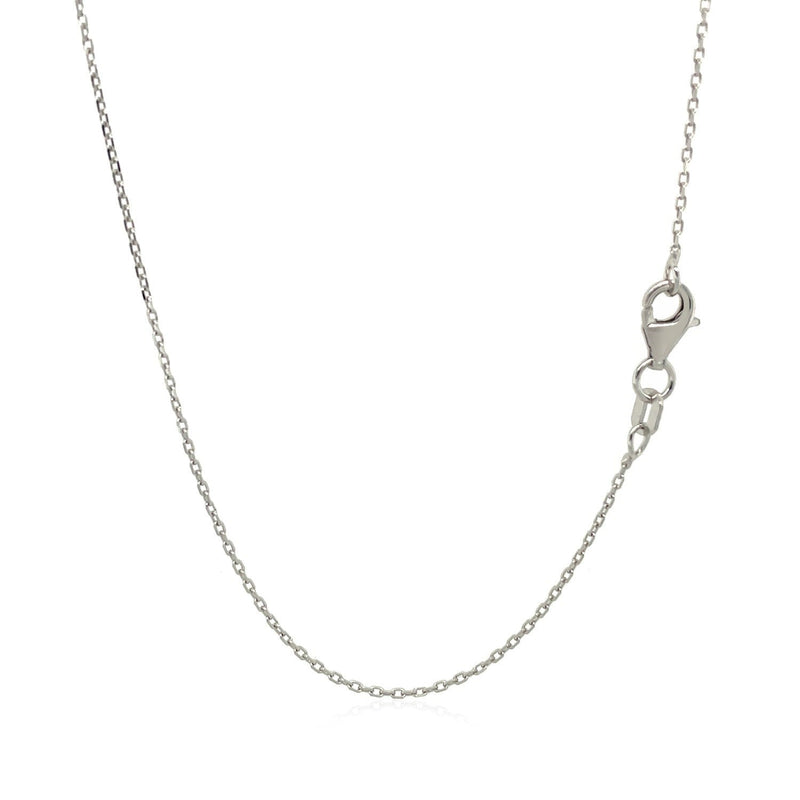 Bids.com 18k White Gold Diamond Cut Cable Link Chain (0.75 mm) Necklaces White Smoke 16 / White Gold,18 / White Gold