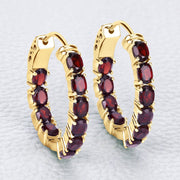 Bids.com 4.00 Carat Genuine Garnet .925 Sterling Silver Earrings Earrings Lavender