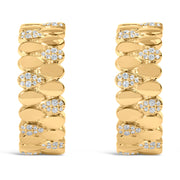 Bids.com 14K Yellow Gold Plated .925 Sterling Silver 3/8 Cttw Diamond Pave Pear Link J Hoop Earrings (H-I Color, I1-I2 Clarity) Earrings White Smoke Yellow.Sterling Silver / 0.385