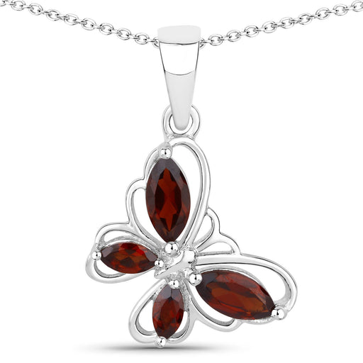 Bids.com 0.80 Carat Genuine Garnet .925 Sterling Silver Pendant Pendants White Smoke