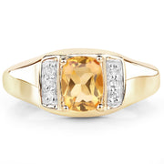 Bids.com 14K Yellow Gold Plated 1.36 Carat Genuine Citrine & White Topaz .925 Sterling Silver Ring Rings White Smoke size 10.00,size 10.50,size 11.00,size 12.00,size 13.00,size 9.00,size 6.00,size 7.00,size 8.00,size 5.00