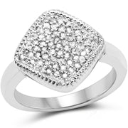 Bids.com 0.23 Carat Genuine White Diamond .925 Sterling Silver Ring Rings White Smoke size 12.50,size 6.00,size 7.00,size 8.00,size 9.00,size 5.00
