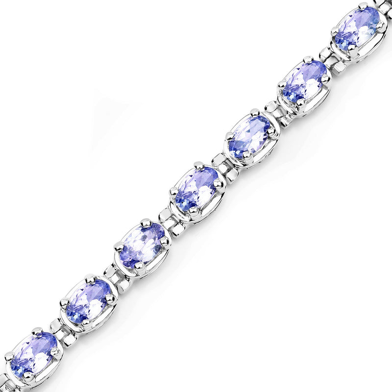 Bids.com 6.00 Carat Genuine Tanzanite .925 Sterling Silver Bracelet Bracelets White Smoke size 7.50,size 7.25,size 7.00,size 8.00