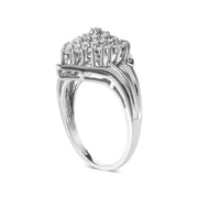 Bids.com 10K White Gold 1/2 Cttw Diamond Pear Shaped Cluster Ring (H-I Color, I1-I2 Clarity) - Ring Size 7 Rings White Smoke 7 / White.Gold