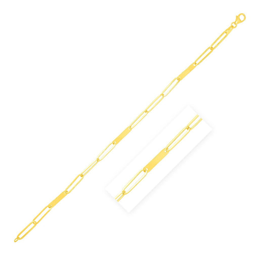 Bids.com 14k Yellow Gold 7 inch Alternating Paperclip Chain Link and Gold Bar Bracelet Bracelets White Smoke 7 / Yellow Gold