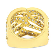 Bids.com 10K Yellow Gold 3.00 Cttw Diamond Multi Row Bypass Wave Cocktail Band Ring (J-K Color, I1-I2 Clarity) - Size 7 Rings Khaki 7 / Yellow.Gold,8 / Yellow.Gold,6 / Yellow.Gold,9 / Yellow.Gold