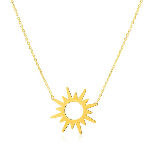 Bids.com 14K Yellow Gold Sunburst Necklace Necklaces White Smoke 18 / Yellow Gold