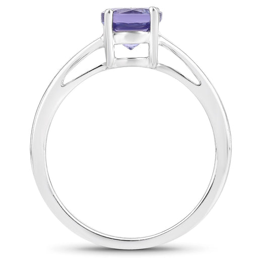 Bids.com 0.95 Carat Genuine Tanzanite .925 Sterling Silver Ring Rings White Smoke size 6.50,size 5.00,size 6.00,size 7.00,size 8.00,size 9.00