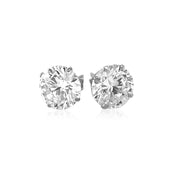 Bids.com 14k White Gold 8.0mm Round CZ Stud Earrings Earrings White Smoke White Gold