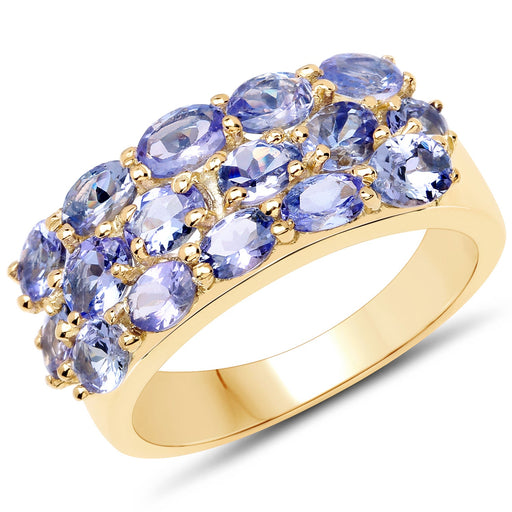 Bids.com 2.72 Carat Genuine Tanzanite .925 Sterling Silver Ring Rings White Smoke size 7.00,size 8.00,size 6.00,size 9.00,size 5.00