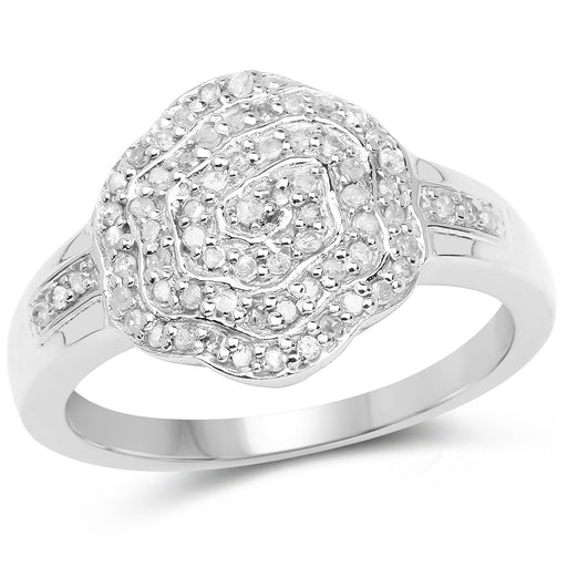 Bids.com 14K Yellow Gold Plated 0.29 Carat Genuine White Diamond .925 Sterling Silver Ring Rings White Smoke size 6.00,size 7.00,size 8.00