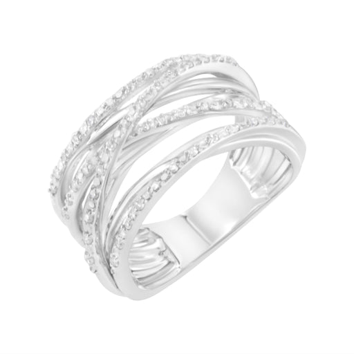 Bids.com .925 Sterling Silver 1/4 Cttw Prong Set Round-Cut Diamond Bypass Ring (I-J Color, I1-I2 Clarity) - Size 7 Rings White Smoke 7 / White.Sterling Silver,8 / White.Sterling Silver,6 / White.Sterling Silver,9 / White.Sterling Silver